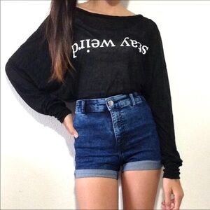 BRANDY MELVILLE•long sleeve black top
